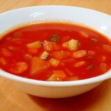 ズッキーニでトマトスープ